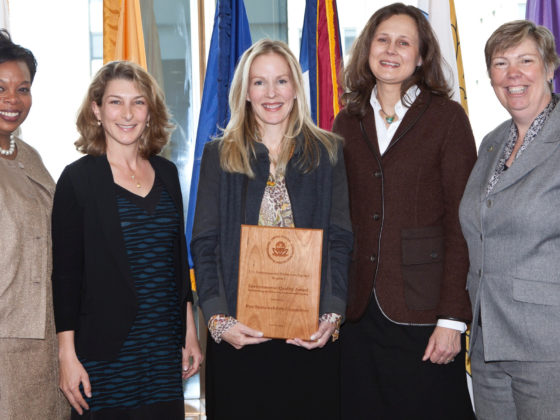 Receiving the 2012 EPA Award for Rye's plastic bag ban.