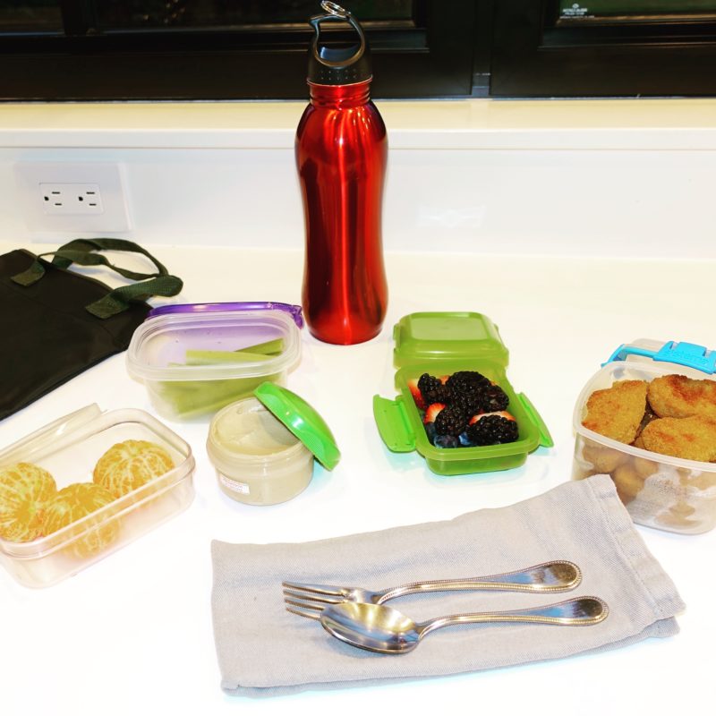 Bring a packed lunch in reusable containers.