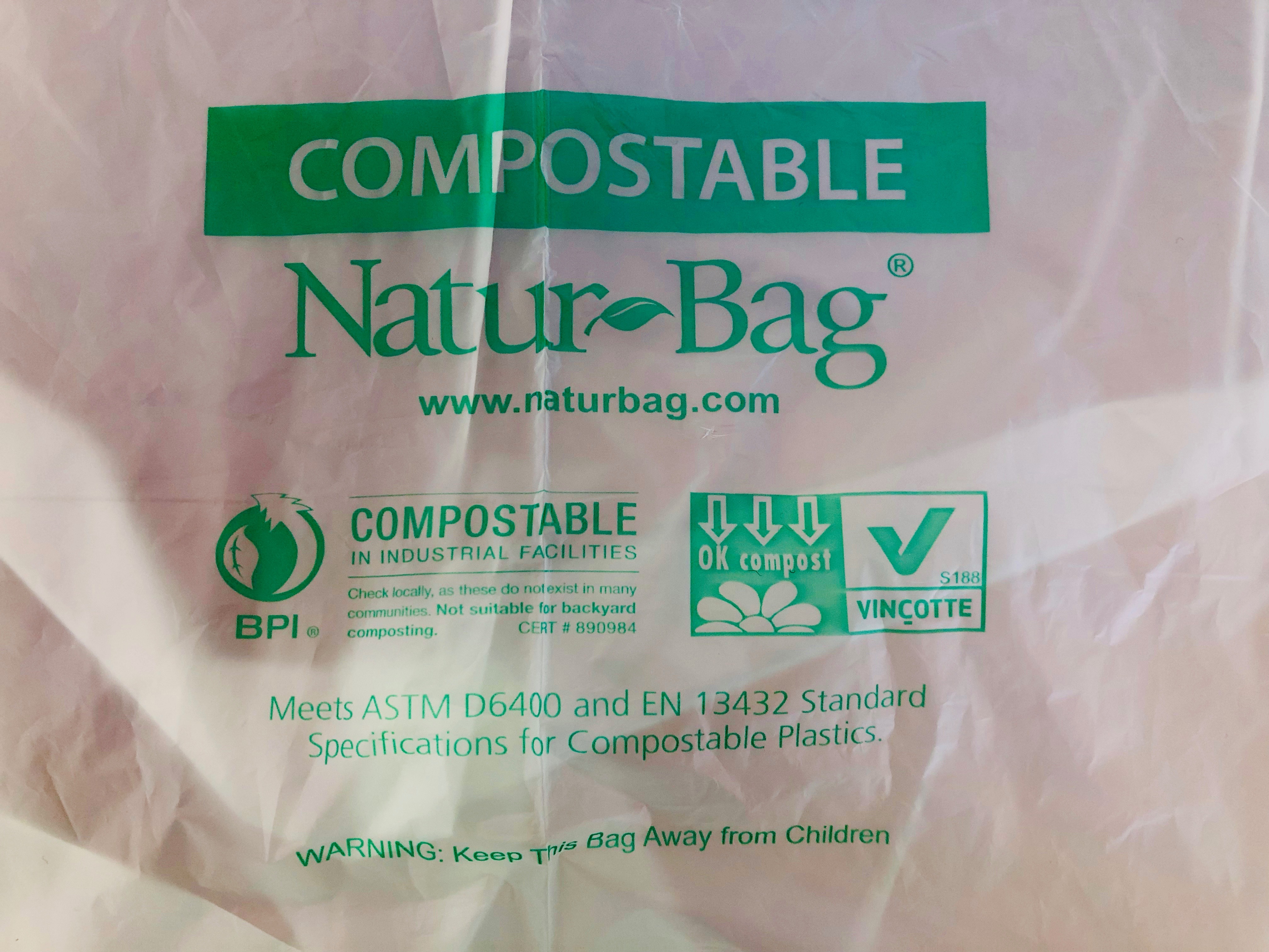 Compostable bags are only compostable under the right conditions.
