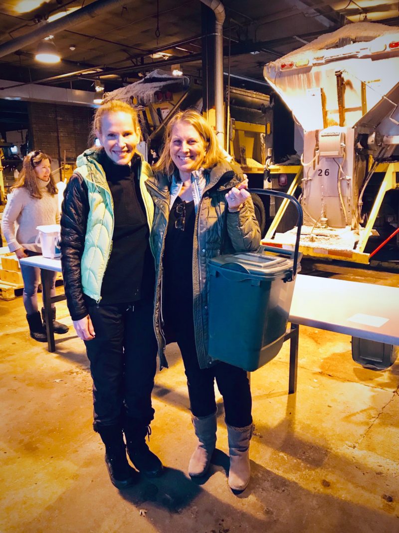 A community composting program, like the one we set up in Rye, helps reduce food waste. It was a lot of fun to assemble kits and pass them out to happy "scrappers", like this resident!