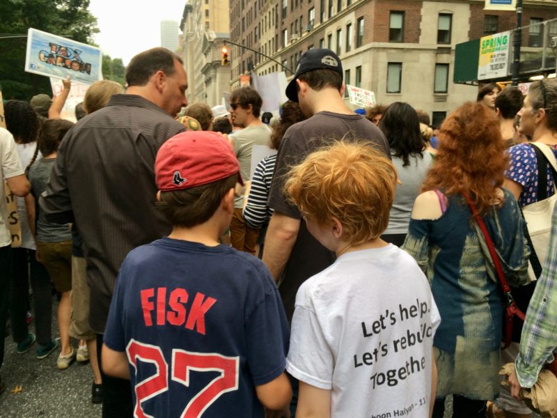 My son and his buddy were the younger participants in this climate march.