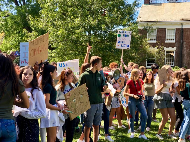 A (pre-pandemic) climate change rally, organized and led by young activists. 